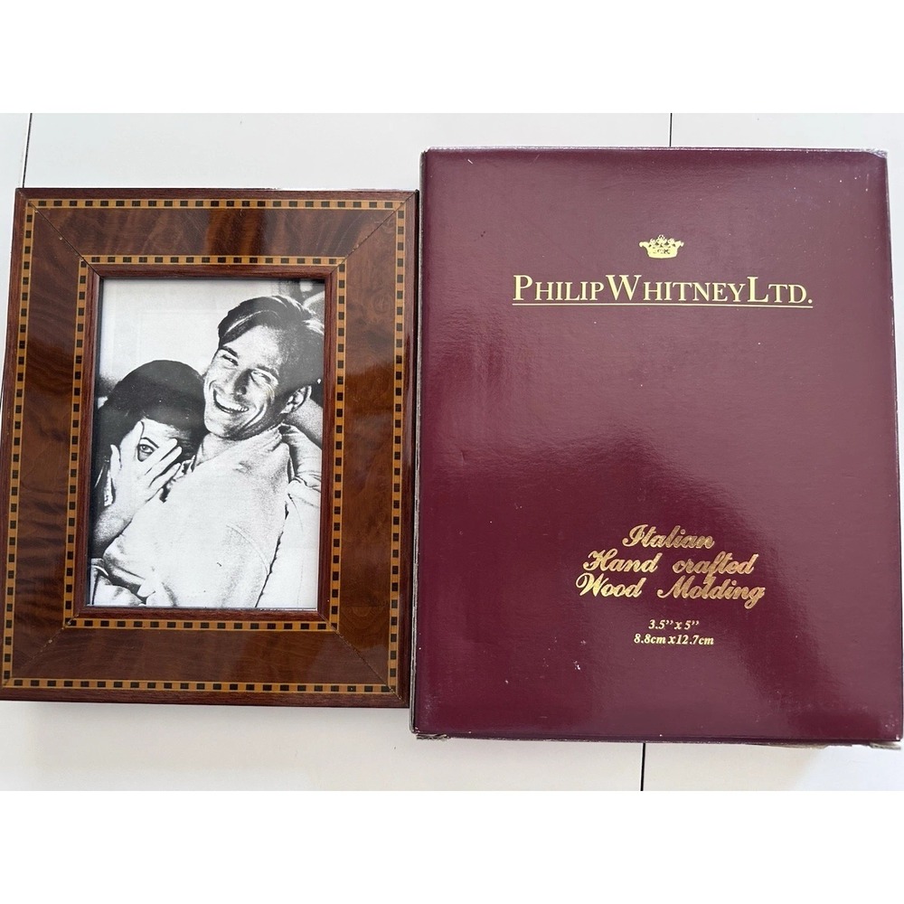 Philip Whitney Italian Hand Crafted Wood Picture Frame Fits 3.5x5 Photo NEW